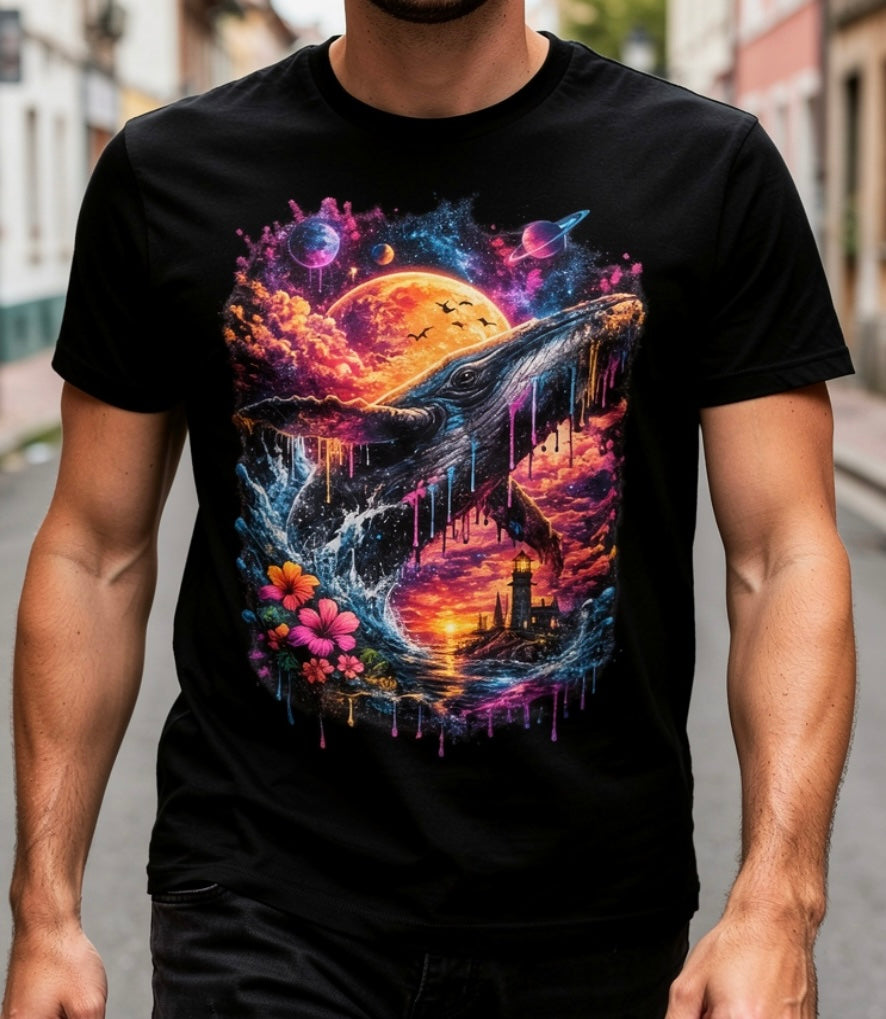 ** black Celestial Tide Limited Edition Premium Graphic T-Shirt. $34.97