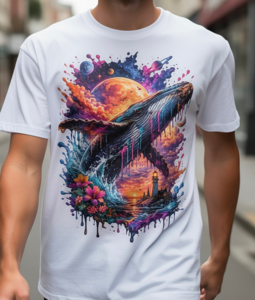 **Celestial Tide Limited Edition Premium Graphic T-Shirt. white